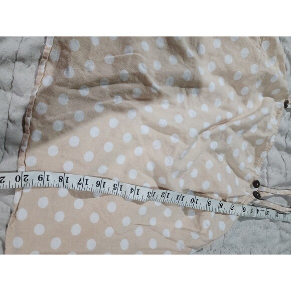 Asos Crop Polka Dot Tank Beige And White Wooden Buttons Size 4 Or Small - Picture 5 of 6